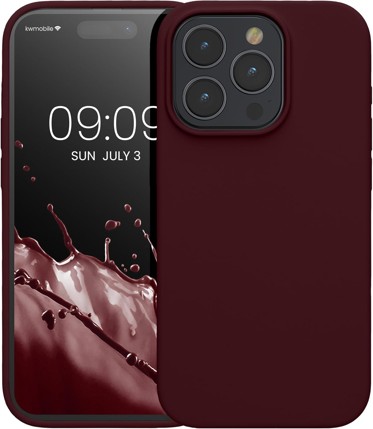 KW iPhone 15 Pro Θήκη Σιλικόνης Rubberized TPU - Bordeaux Purple