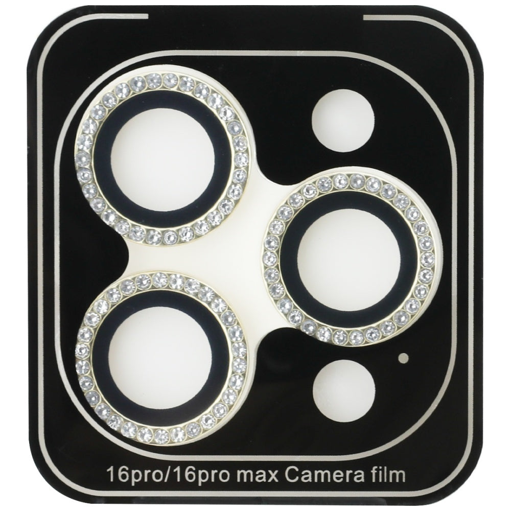 Guess iPhone 16 Pro - BP Rhinestone - Σετ με 1 Αντιχαρακτικό Γυαλί Οθόνης και 1 Αντιχαρακτικό Γυαλί για την Κάμερα - Gold