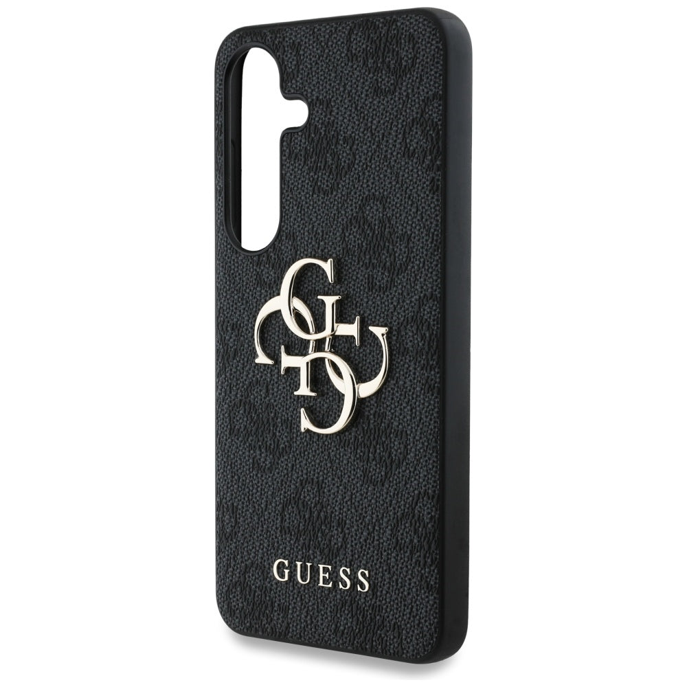 Guess Samsung Galaxy S25 Plus - 4G Big Metal Logo - Θήκη με Επένδυση Συνθετικού Δέρματος - Black - GUHCS25M4GMGGR