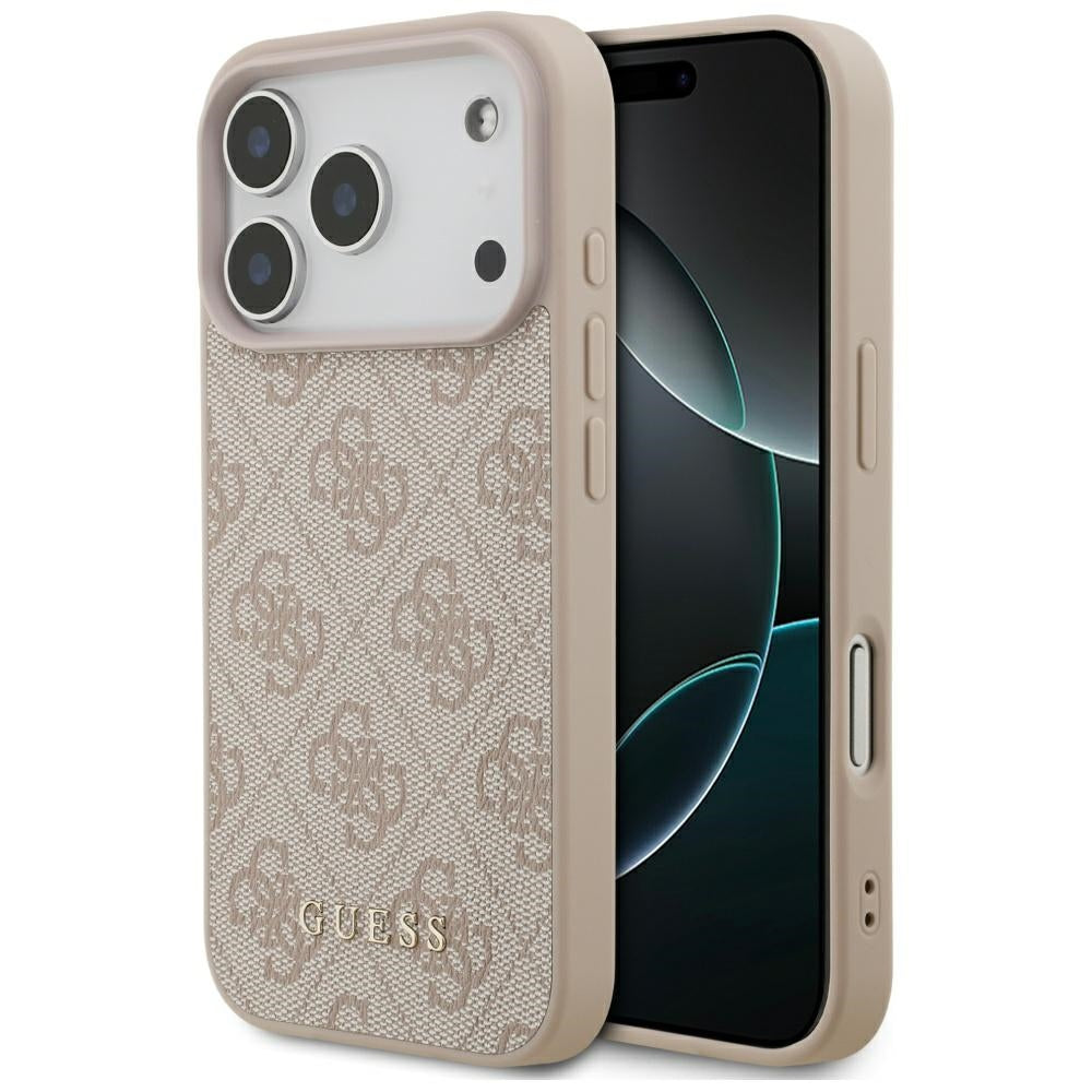 Guess iPhone 17 Pro - 4G Classic - Σκληρή Θήκη με Πλαίσιο Σιλικόνης και Επένδυση Συνθετικού Δέρματος - Pink - GUHCP17LG4GFPI