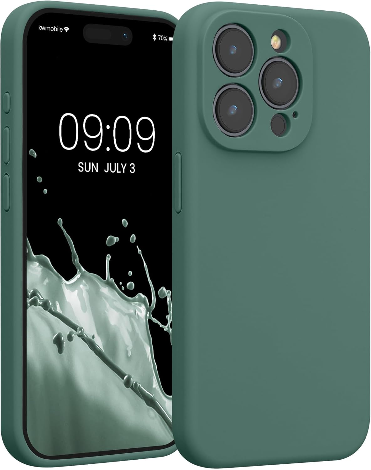 KW iPhone 15 Pro Θήκη Σιλικόνης Rubberized TPU - Forest Green