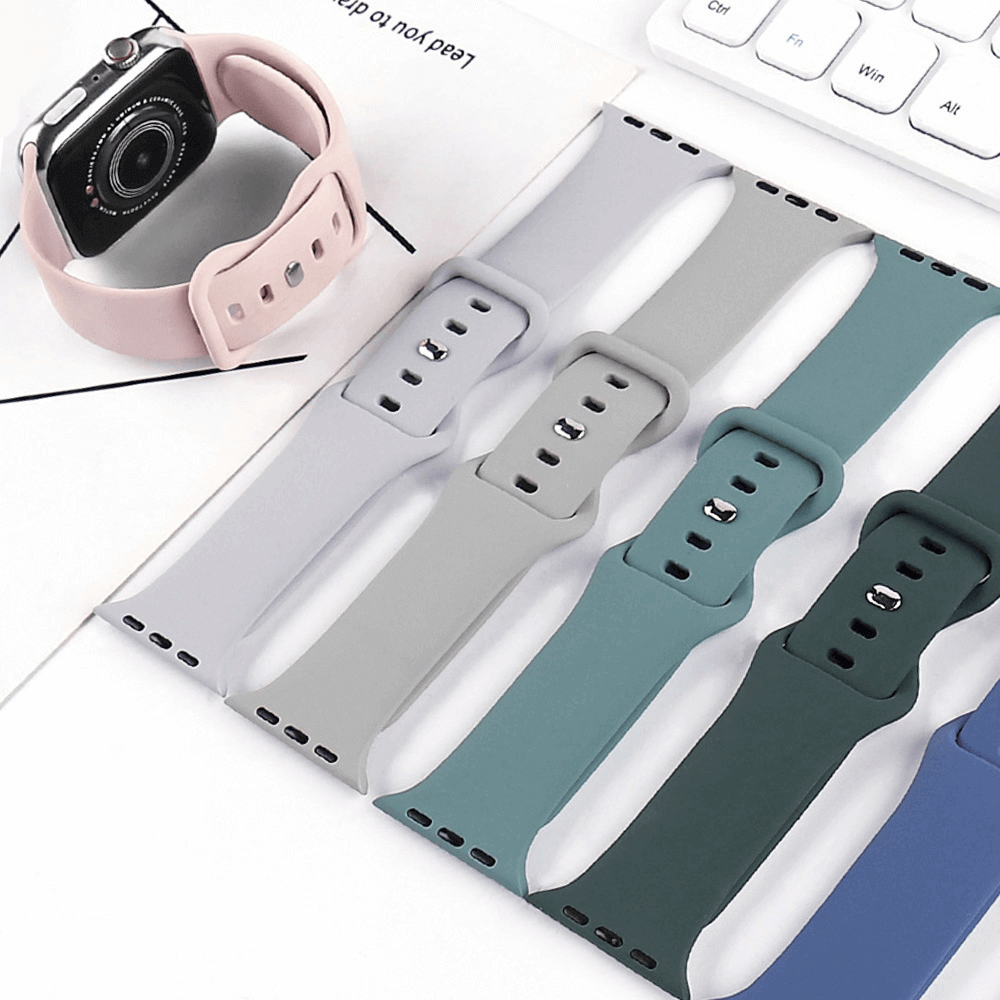 Techsuit W031 Λουράκι Apple Watch 2/3/4/5/6/7/8/9/10/11 - SE (1/2/3) - 38/40/41/42mm Watchband Λαστιχένιο - Grey