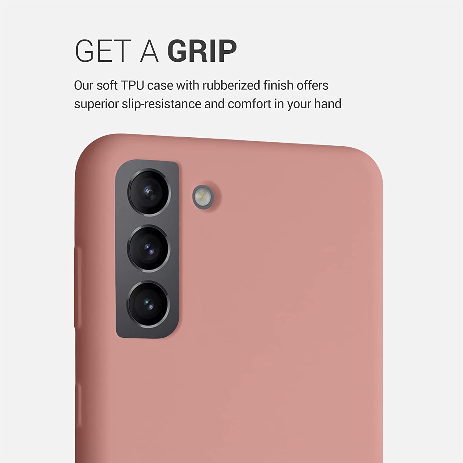 KW Samsung Galaxy S21 Plus Θήκη Σιλικόνης Rubber TPU - Rose Tan - 54066.193