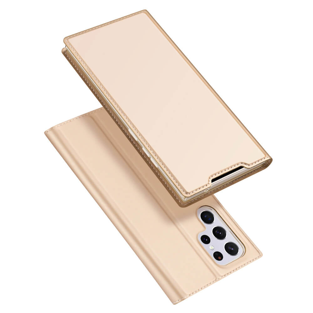 Dux Ducis Samsung Galaxy S22 Ultra Flip Stand Case Θήκη Βιβλίο - Gold