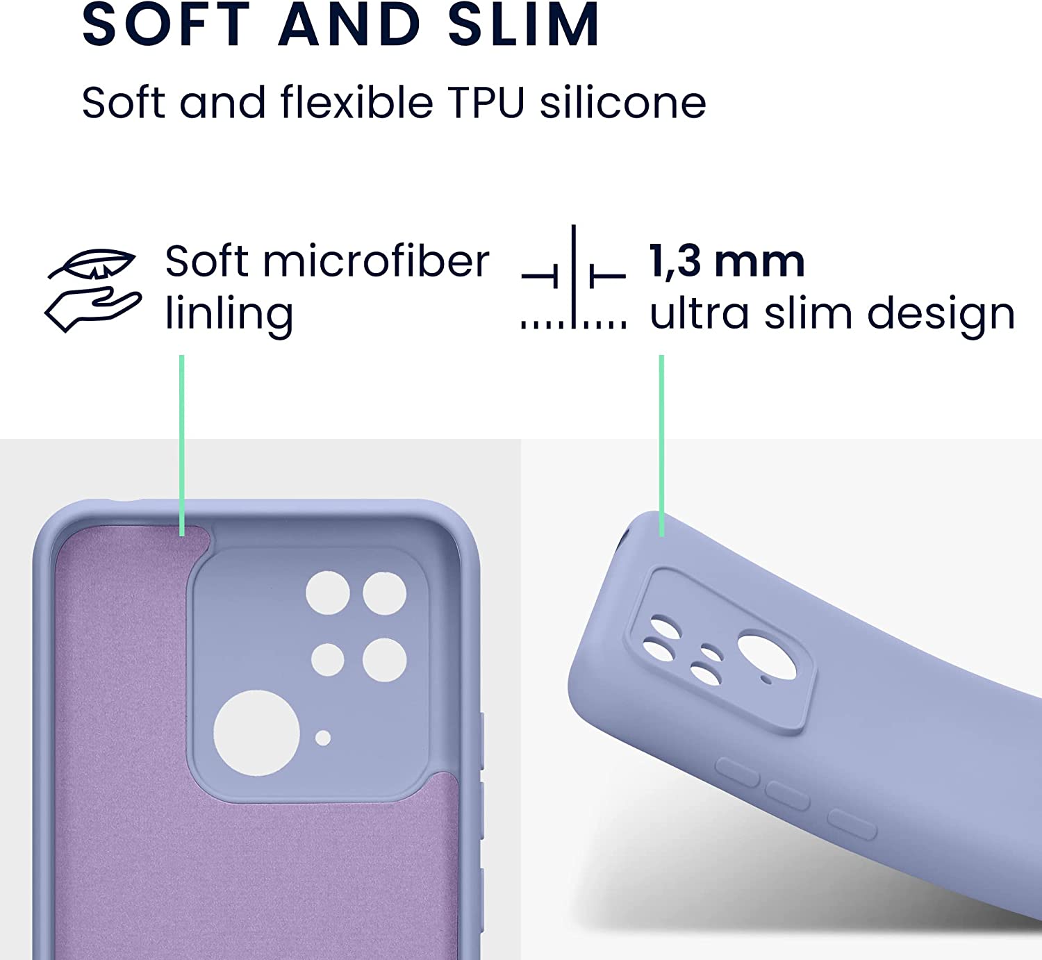 KW Xiaomi Redmi 10C Θήκη Σιλικόνης Rubberized TPU - Pastel Lavender - 59229.139