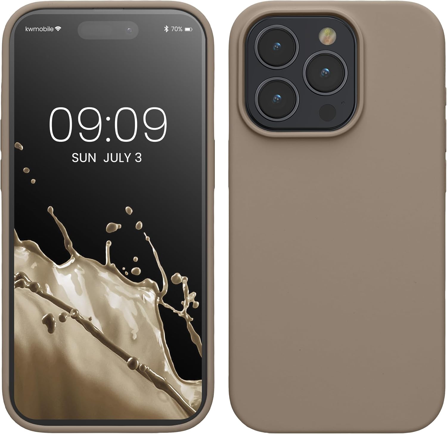 KW iPhone 15 Pro Θήκη Σιλικόνης Rubberized TPU - Taupe