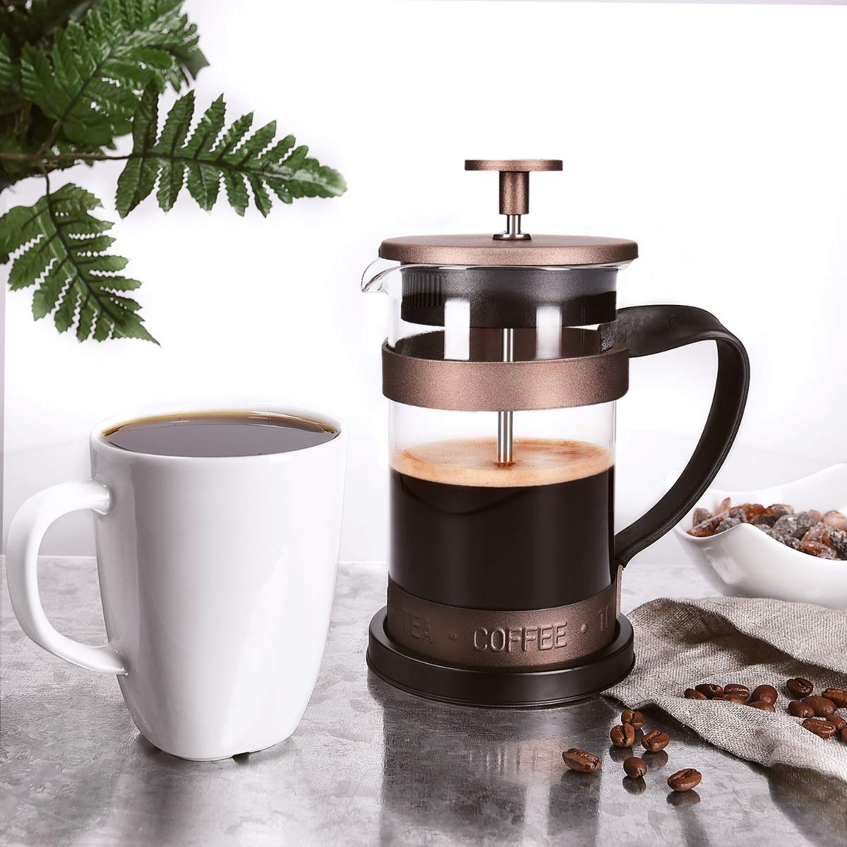 Navaris French Press Coffee Maker Γαλλική Καφετιέρα - Brown - 46547.01.01