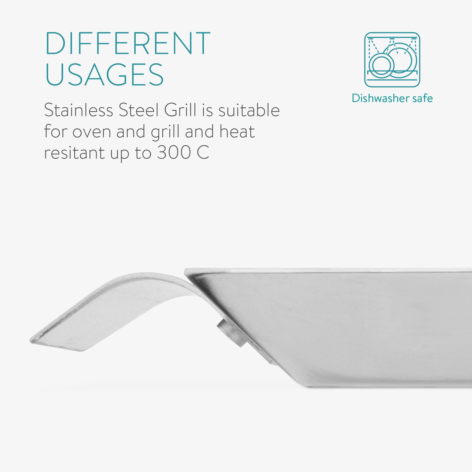 Navaris Ορθογώνιο Καλάθι από Ανοξείδωτο Ατσάλι για Ψησταριά BBQ - Silver - 56221.02