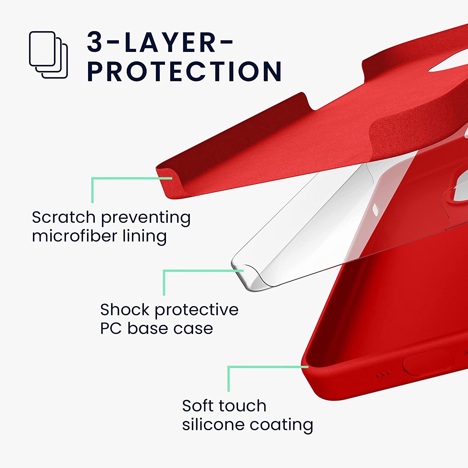 KW iPhone 14 Pro Max Θήκη Σιλικόνης Rubberized TPU - Red - 59074.09