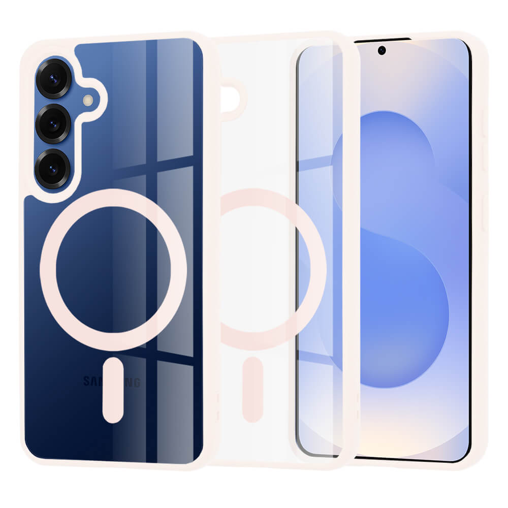 Techsuit Samsung Galaxy S25 - MagSafe Pro - Σκληρή Θήκη με Πλαίσιο Σιλικόνης - Nude Pink