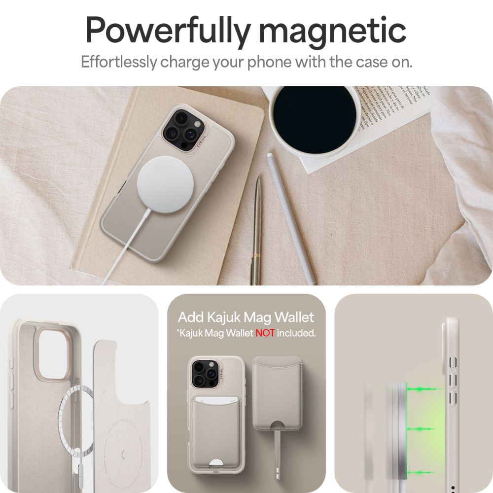 Spigen Cyrill iPhone 16 Pro Max Classic Charm Mag Σκληρή Θήκη MagSafe με Πλαίσιο Σιλικόνης και Λουράκι - Cream