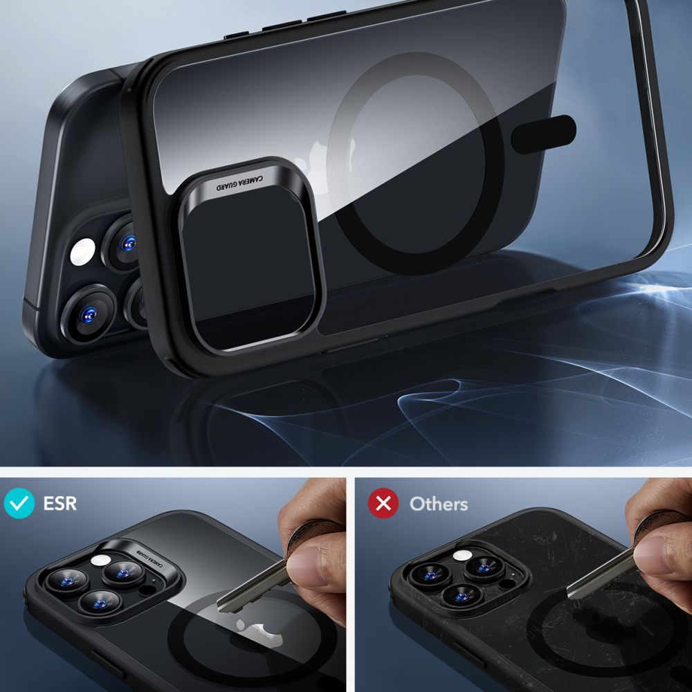 ESR iPhone 16 Pro Classic Hybrid Halolock MagSafe Σκληρή Θήκη με Πλαίσιο Σιλικόνης και Αντιχαρακτικό Γυαλί Οθόνης - Διάφανη / Black