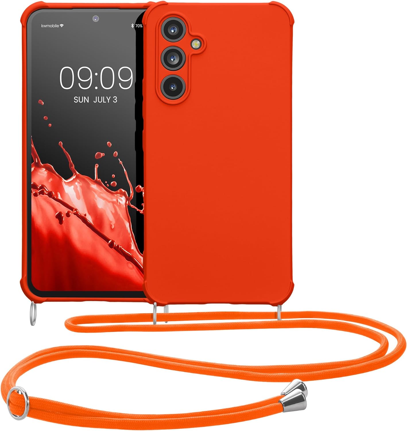 KW Samsung Galaxy A54 5G Θήκη Σιλικόνης TPU με Λουράκι - Fruity Orange - 60805.150
