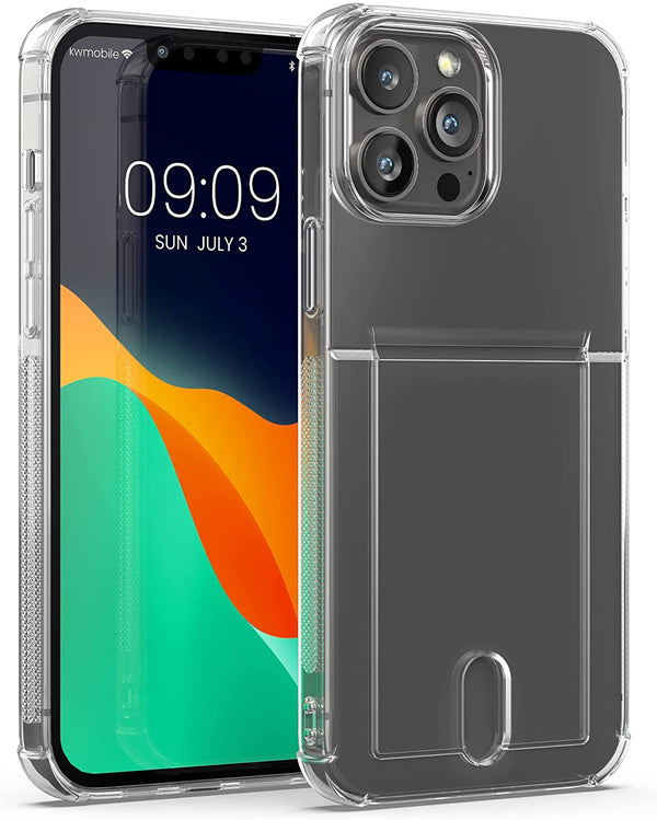 KW iPhone 13 Pro Max Θήκη Σιλικόνης TPU με Υποδοχή για Κάρτα / Φωτογραφία - Διάφανη - 57525.03