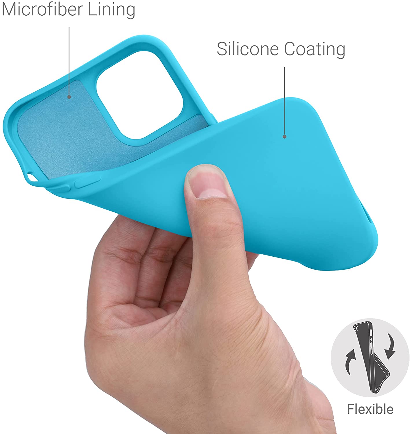 KW iPhone 12 Pro Max Θήκη Σιλικόνης Rubberized TPU - Sea Blue - 52714.223