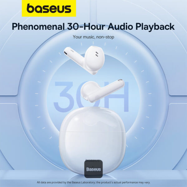 Baseus Bowie E13 - TWS Bluetooth 5.3 - Ασύρματα ακουστικά για Κλήσεις / Μουσική - White