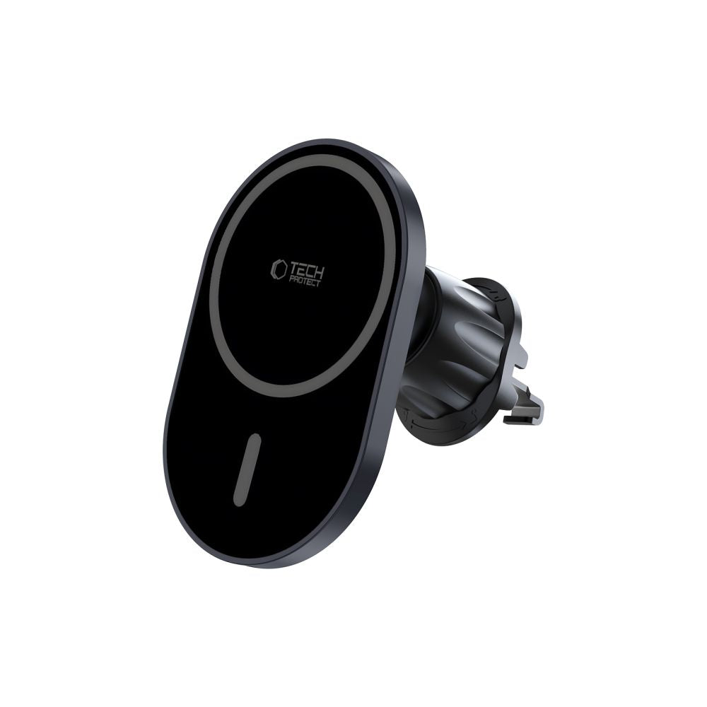 Tech-Protect MM15W-V6 Μαγνητική Βάση για το Ταμπλό και τον Αεραγωγό του Αυτοκινήτου με Ασύρματη Φόρτιση MagSafe 15W - Black / Black