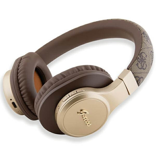 Guess Over-Ear 4G Script - Ασύρματα Bluetooth Ακουστικά - Brown
