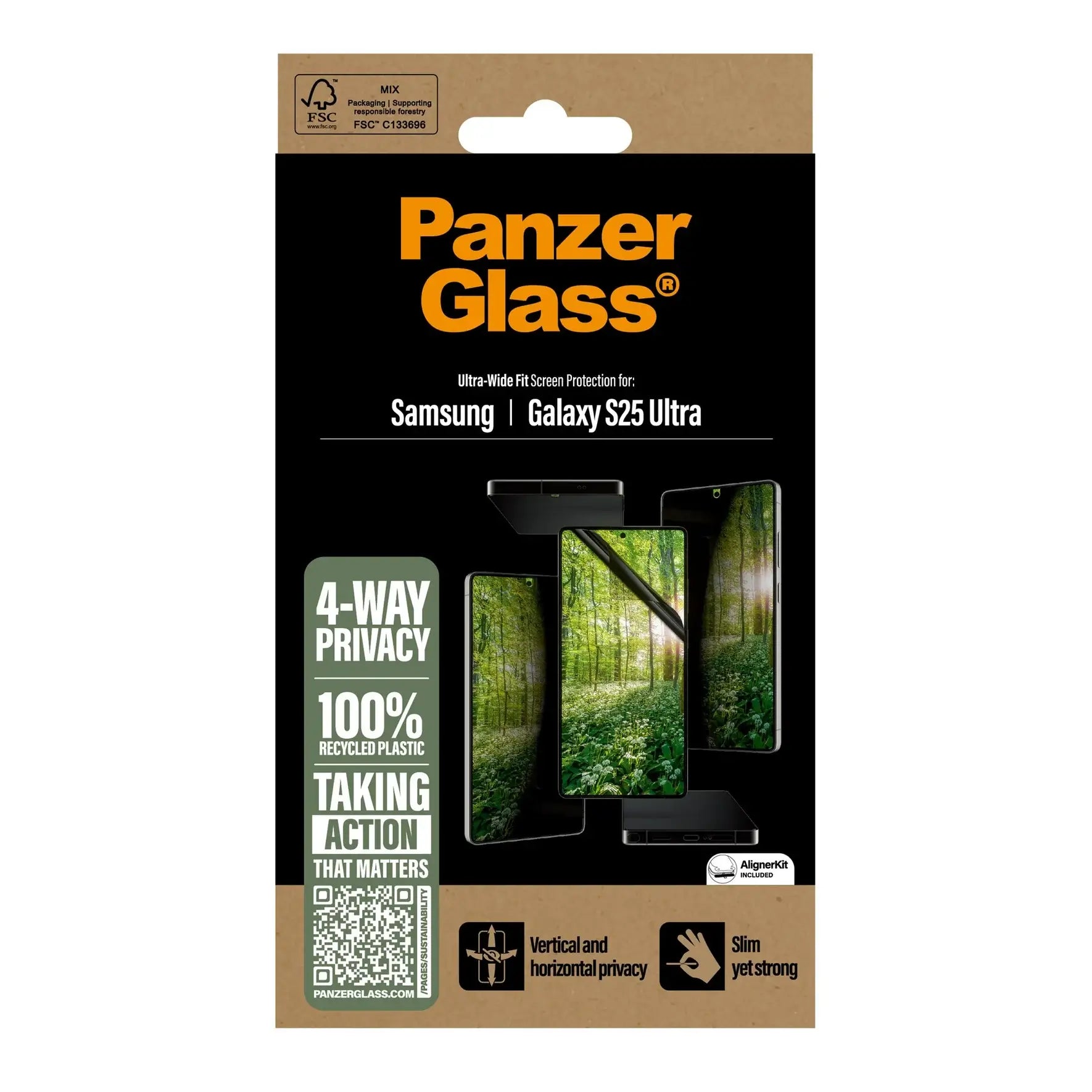 PanzerGlass Samsung Galaxy S25 Ultra Eco Matrix Ultra-Wide Fit Privacy Προστατευτική Mεμβράνη Οθόνης - Διάφανη / Black