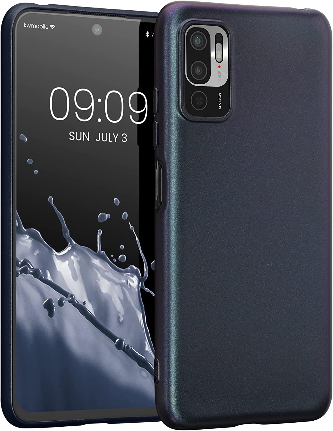 KW Xiaomi Redmi Note 10 5G / Poco M3 Pro 5G Θήκη Σιλικόνης TPU - Metallic Blackberry - 57664.115