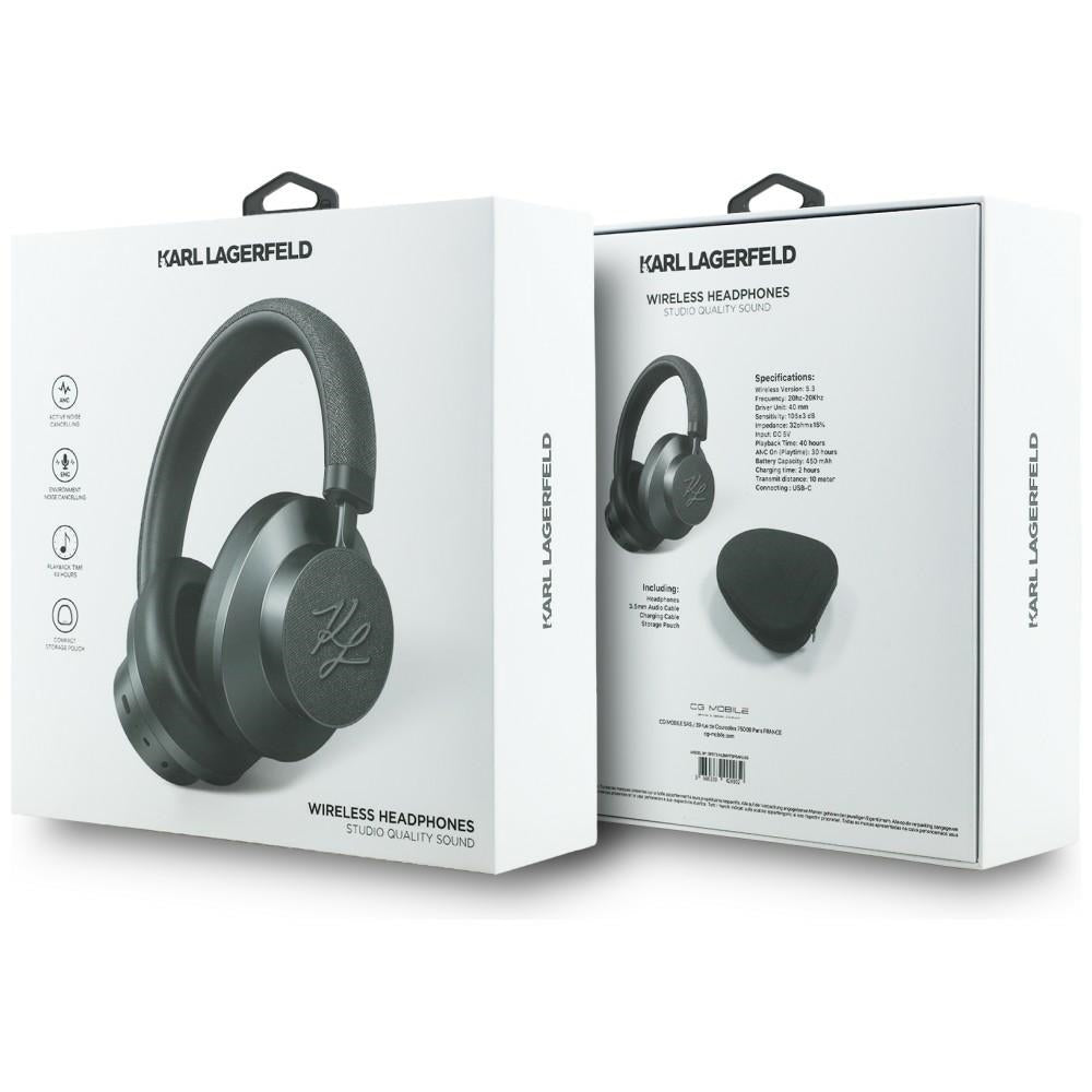 Karl Lagerfeld Ασύρματα Bluetooth Ακουστικά - Karl Grained Initials - Grey