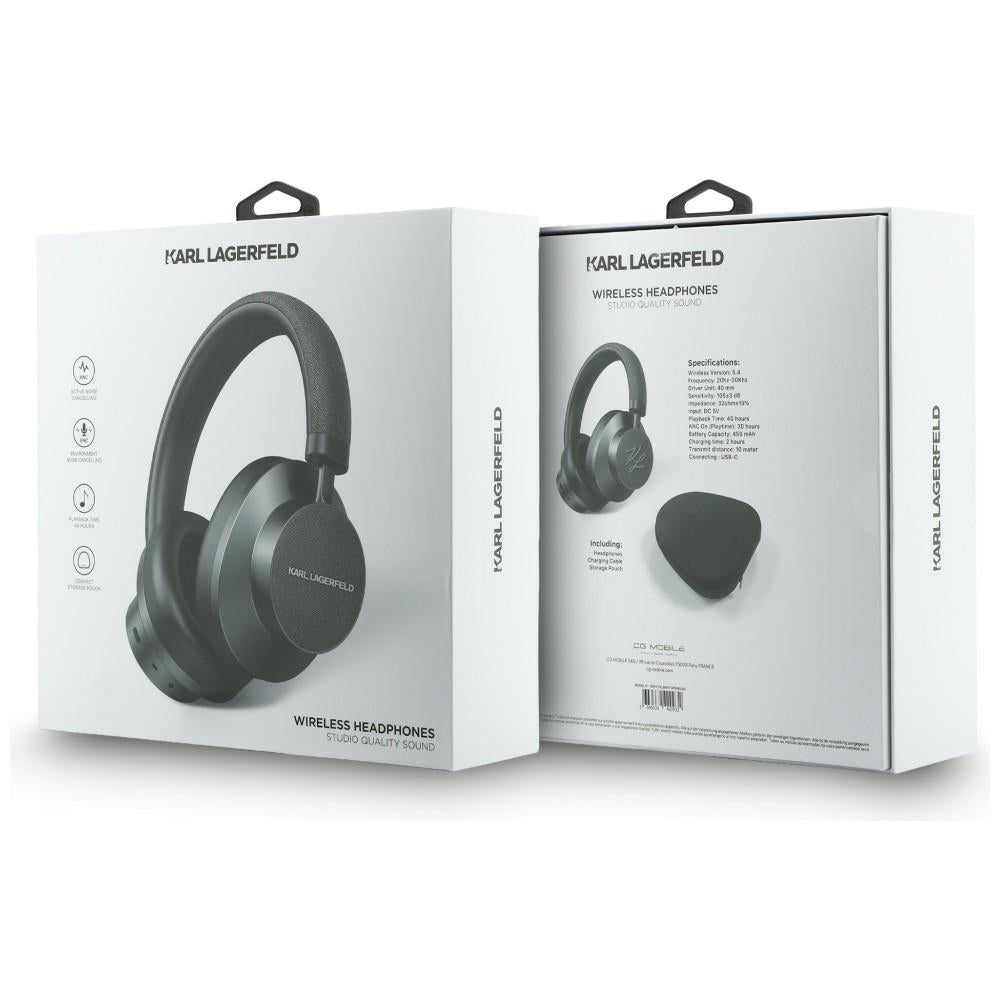 Karl Lagerfeld Ασύρματα Bluetooth Ακουστικά - Karl Saffiano Elongated - Grey