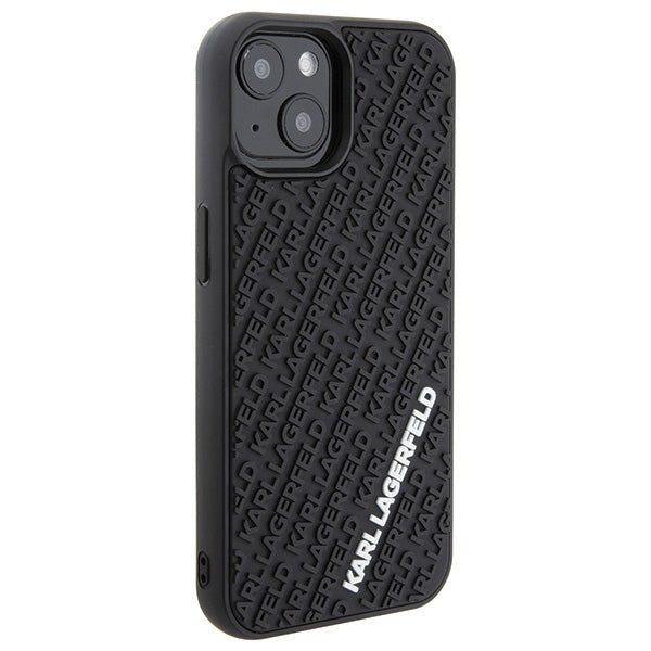 Karl Lagerfeld iPhone 15 / 14 / 13 - Σκληρή Θήκη με Πλαίσιο Σιλικόνης - 3D Rubber Multi Logo - Black