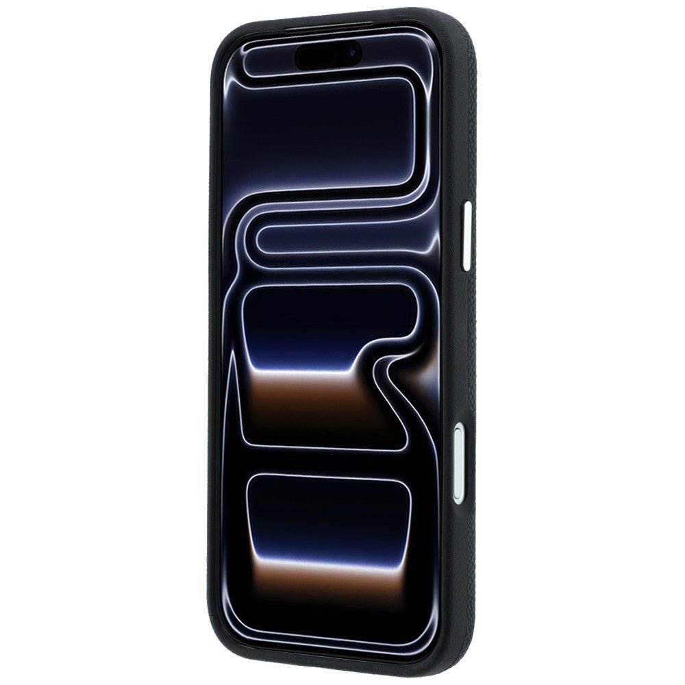 Karl Lagerfeld iPhone 17 Pro / iPhone 18 Pro - Σκληρή Θήκη με Επένδυση Οικολογικού Δέρματος - Grained Elongated Logo MagSafe - Black