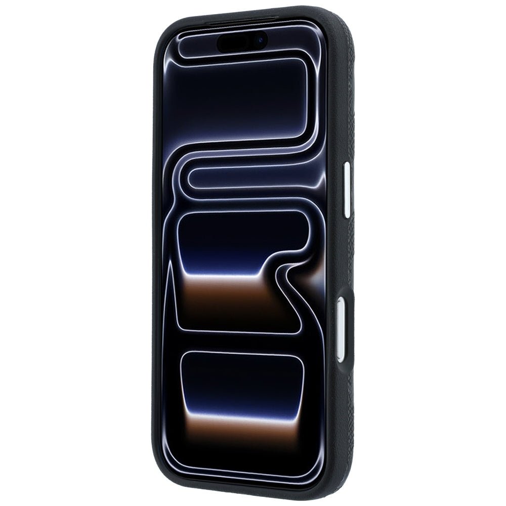 Karl Lagerfeld iPhone 17 Pro / iPhone 18 Pro - Σκληρή Θήκη με Επένδυση Οικολογικού Δέρματος - Grained Mono Resin Logo MagSafe - Black