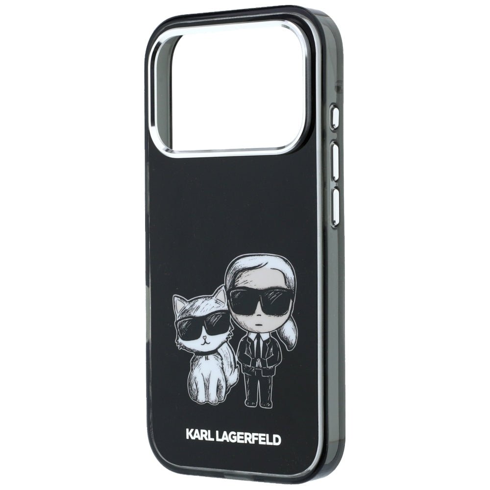 Karl Lagerfeld iPhone 17 Pro / iPhone 18 Pro - Σκληρή Θήκη με Πλαίσιο Σιλικόνης - IML Karl and Choupette Bodies Sketch Print MagSafe - Black