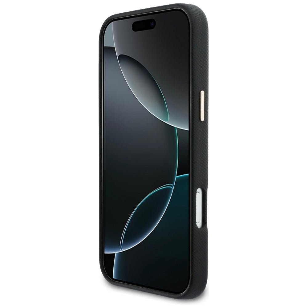 Karl Lagerfeld iPhone 17 Pro Max - Σκληρή Θήκη με Επένδυση Οικολογικού Δέρματος και MagSafe - Karl Head Logo - Black
