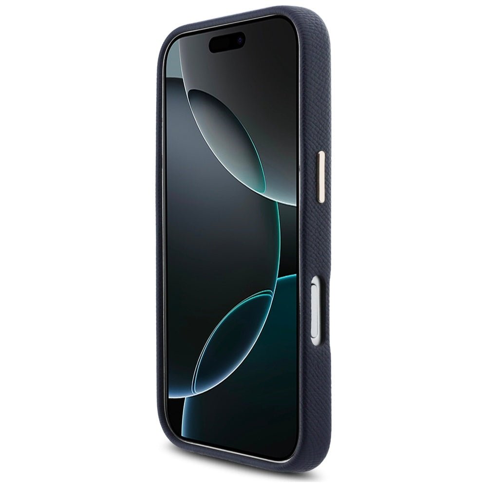 Karl Lagerfeld iPhone 17 Pro Max - Σκληρή Θήκη με Επένδυση Οικολογικού Δέρματος και MagSafe - Karl Head Logo - Blue