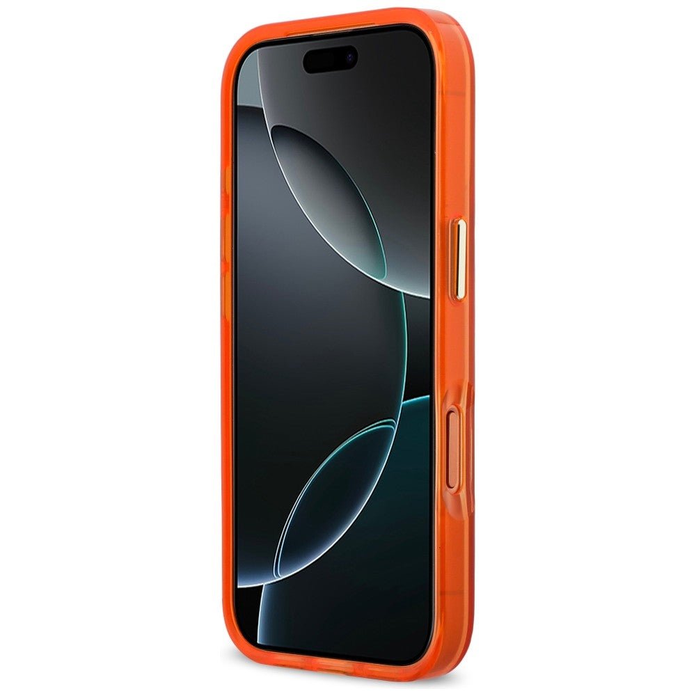 Karl Lagerfeld iPhone 17 Pro Max - Σκληρή Θήκη με Πλαίσιο Σιλικόνης - IML Choupettes Karl Script Logo MagSafe - Orange