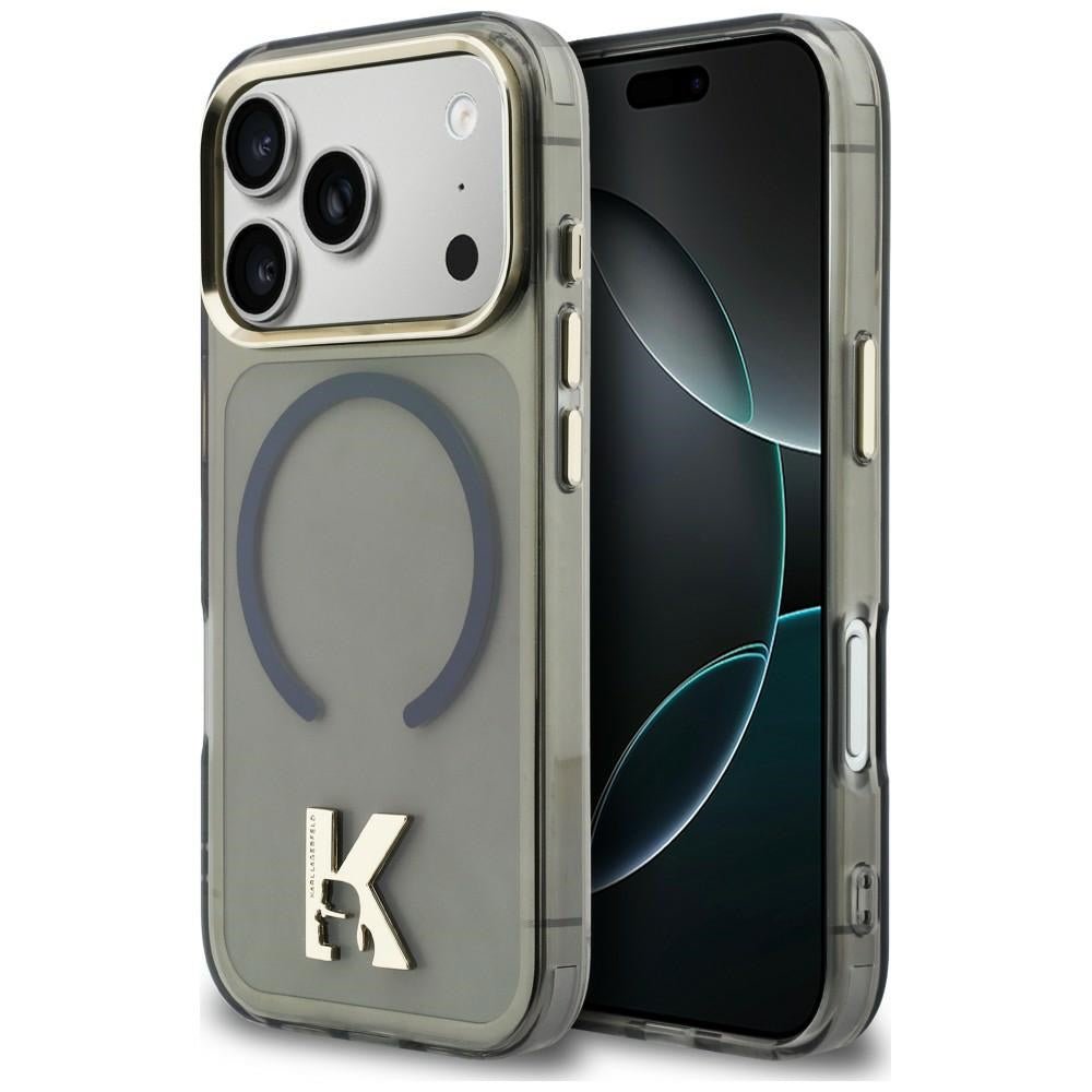 Karl Lagerfeld iPhone 17 Pro Max - Σκληρή Θήκη με Πλαίσιο Σιλικόνης - IML K Head Logo MagSafe - Black