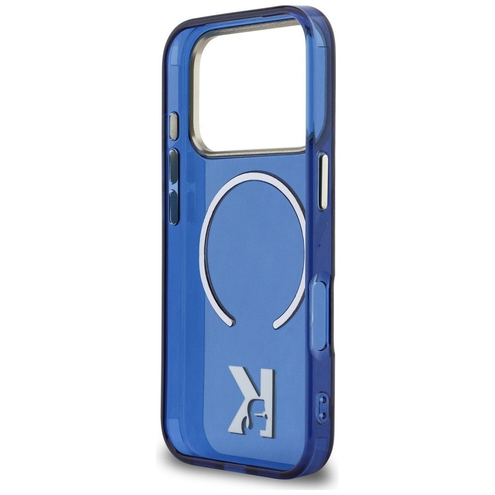 Karl Lagerfeld iPhone 17 Pro Max - Σκληρή Θήκη με Πλαίσιο Σιλικόνης - IML K Head Logo MagSafe - Blue