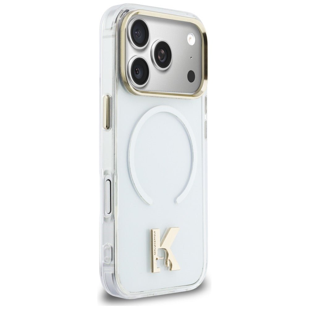 Karl Lagerfeld iPhone 17 Pro Max - Σκληρή Θήκη με Πλαίσιο Σιλικόνης - IML K Head Logo MagSafe - Clear
