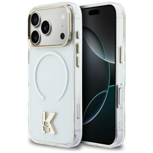 Karl Lagerfeld iPhone 17 Pro Max - Σκληρή Θήκη με Πλαίσιο Σιλικόνης - IML K Head Logo MagSafe - Clear