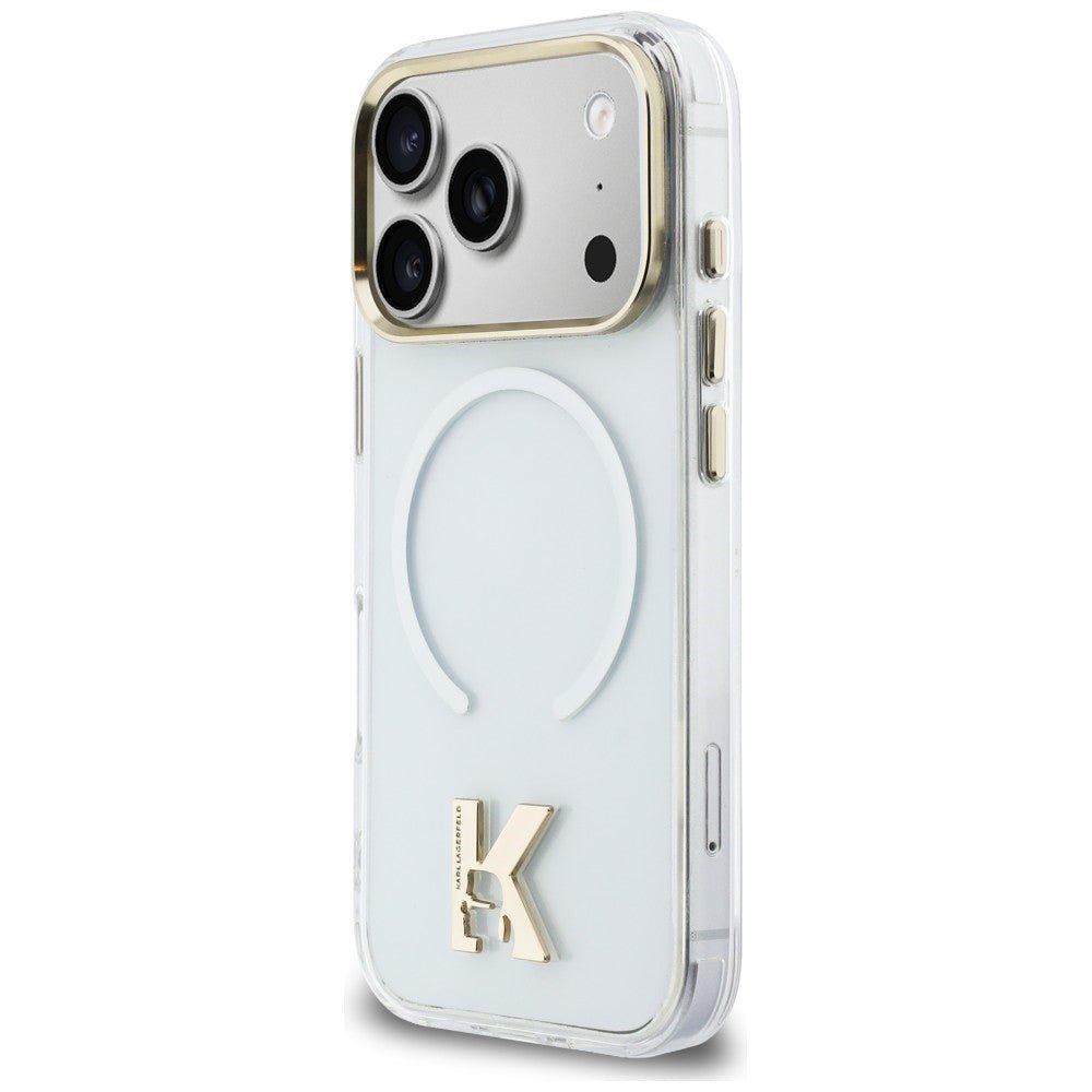 Karl Lagerfeld iPhone 17 Pro Max - Σκληρή Θήκη με Πλαίσιο Σιλικόνης - IML K Head Logo MagSafe - Clear