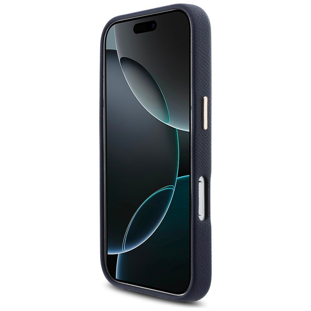 Karl Lagerfeld iPhone 17 Pro - Σκληρή Θήκη με Επένδυση Οικολογικού Δέρματος και MagSafe - Karl Head Logo - Blue