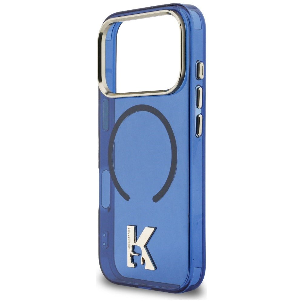 Karl Lagerfeld iPhone 17 Pro - Σκληρή Θήκη με Πλαίσιο Σιλικόνης - IML K Head Logo MagSafe - Blue