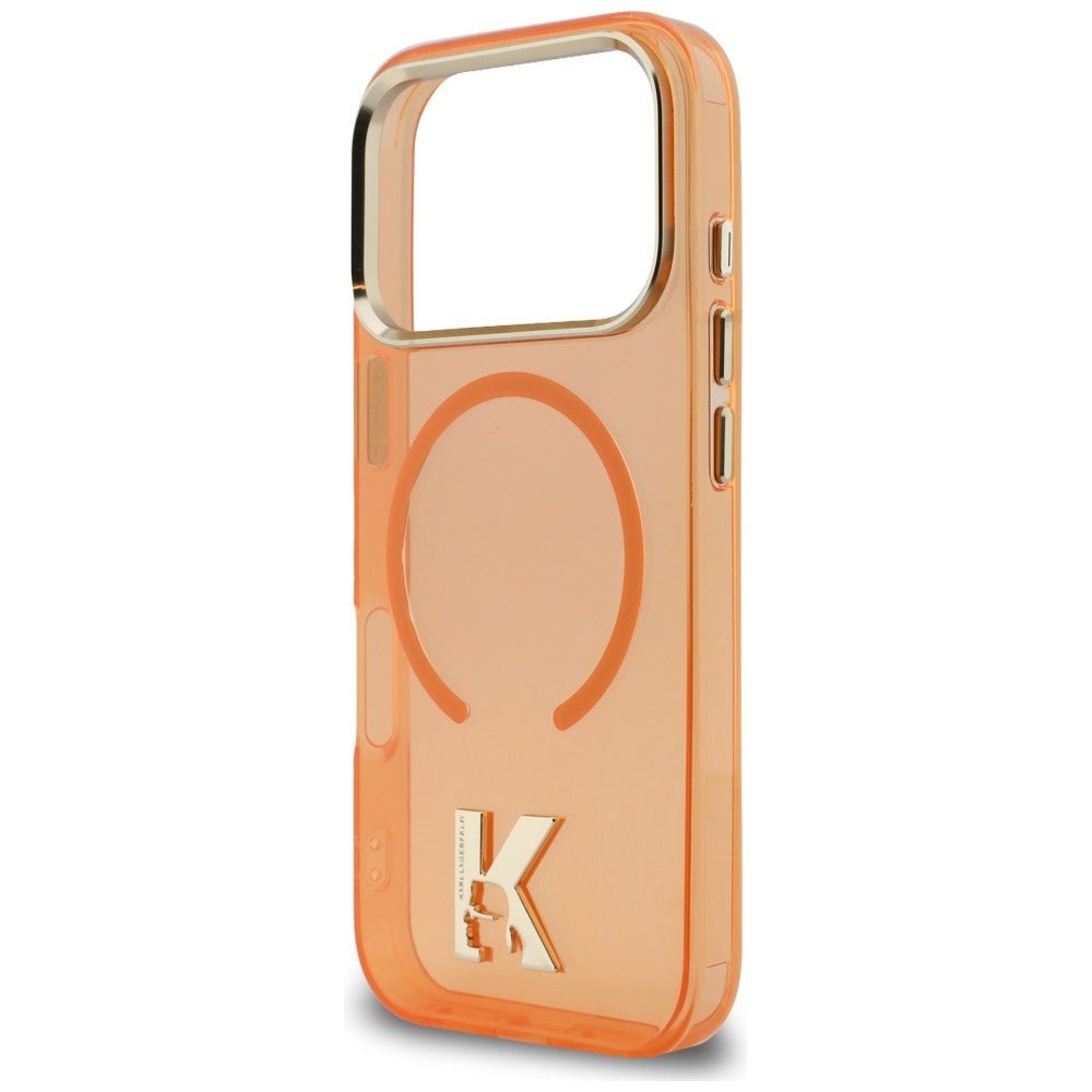 Karl Lagerfeld iPhone 17 Pro - Σκληρή Θήκη με Πλαίσιο Σιλικόνης - IML K Head Logo MagSafe - Orange