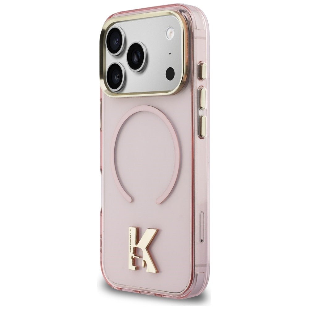 Karl Lagerfeld iPhone 17 Pro - Σκληρή Θήκη με Πλαίσιο Σιλικόνης - IML K Head Logo MagSafe - Pink