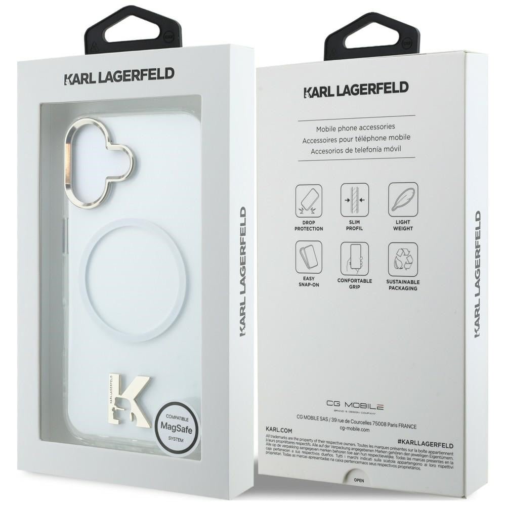 Karl Lagerfeld iPhone 17 - Σκληρή Θήκη με Πλαίσιο Σιλικόνης - IML K Head Logo MagSafe - Clear