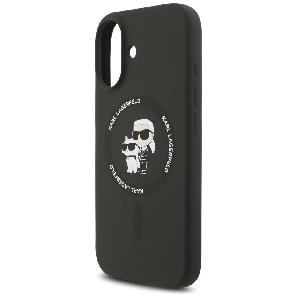 Karl Lagerfeld iPhone 17 - Θήκη Σιλικόνης με MagSafe - Silicone Karl and Choupette Ring - Black