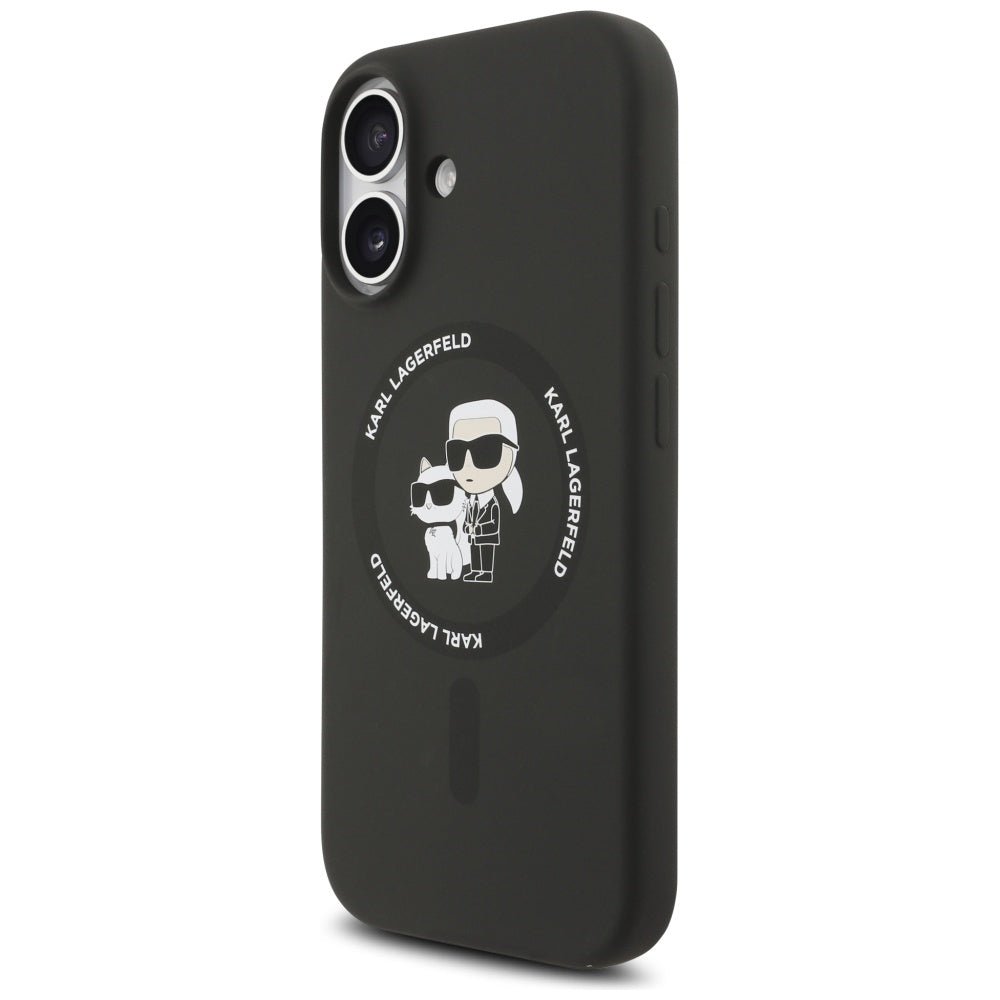 Karl Lagerfeld iPhone 17 - Θήκη Σιλικόνης με MagSafe - Silicone Karl and Choupette Ring - Black