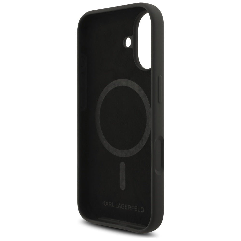 Karl Lagerfeld iPhone 17 - Θήκη Σιλικόνης με MagSafe - Silicone Karl and Choupette Ring - Black