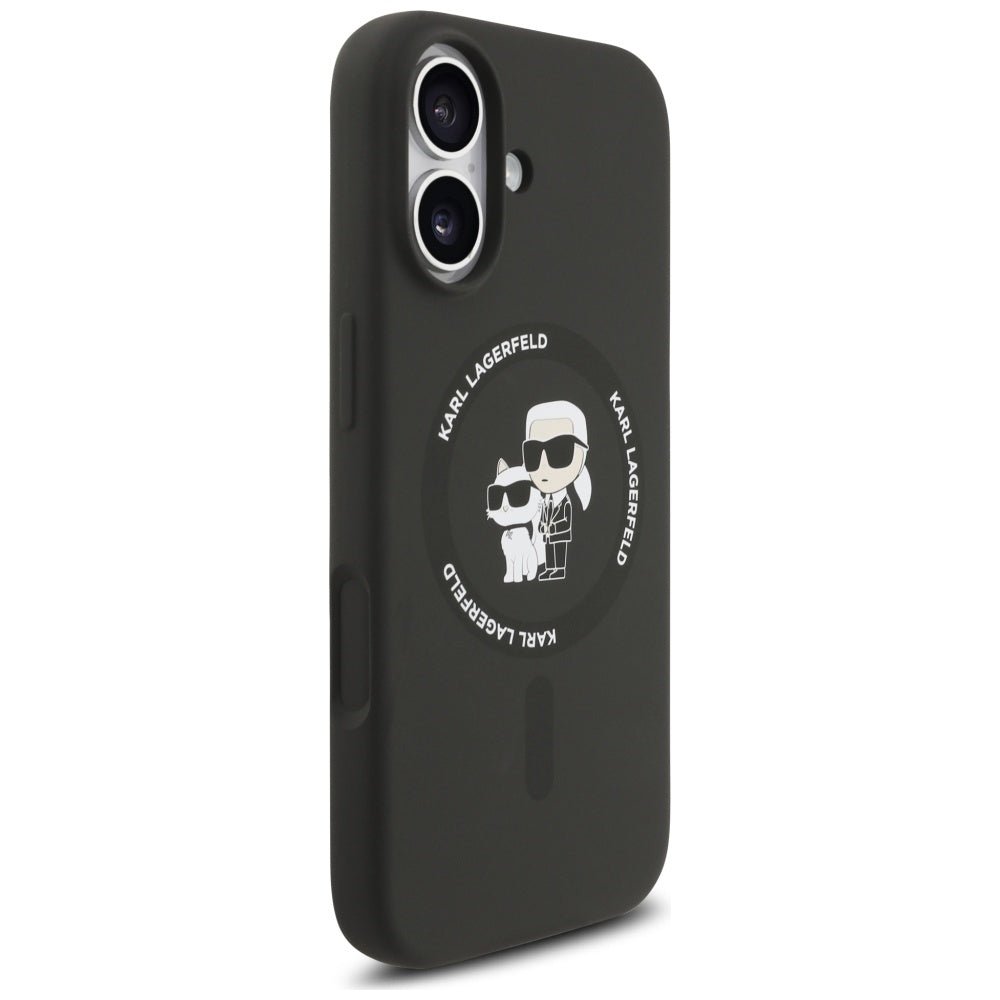 Karl Lagerfeld iPhone 17 - Θήκη Σιλικόνης με MagSafe - Silicone Karl and Choupette Ring - Black