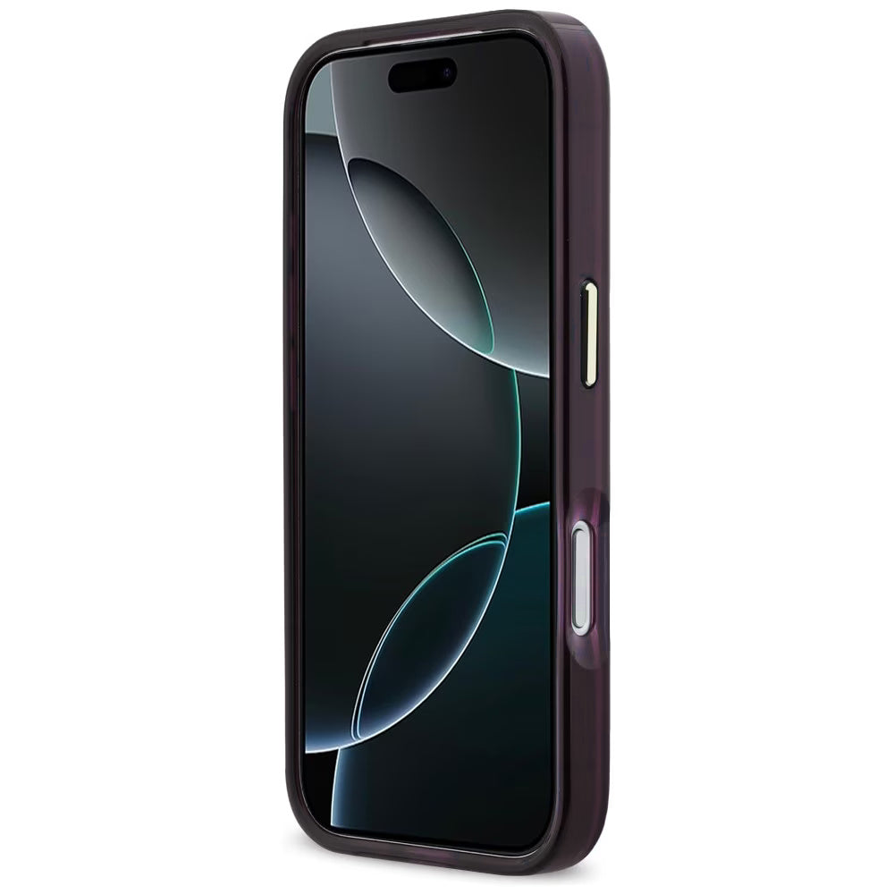 Karl Lagerfeld iPhone 18 Pro / iPhone 17 Pro - Σκληρή Θήκη με Πλαίσιο Σιλικόνης και MagSafe - Script Logo - Burgundy