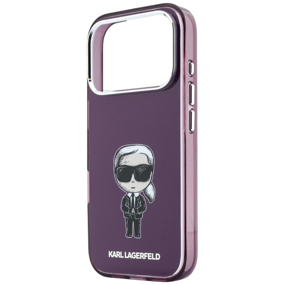 Karl Lagerfeld iPhone 18 Pro / iPhone 17 Pro - Σκληρή Θήκη MagSafe με Πλαίσιο Σιλικόνης - IML Ikonik Sketch Print - Burgundy