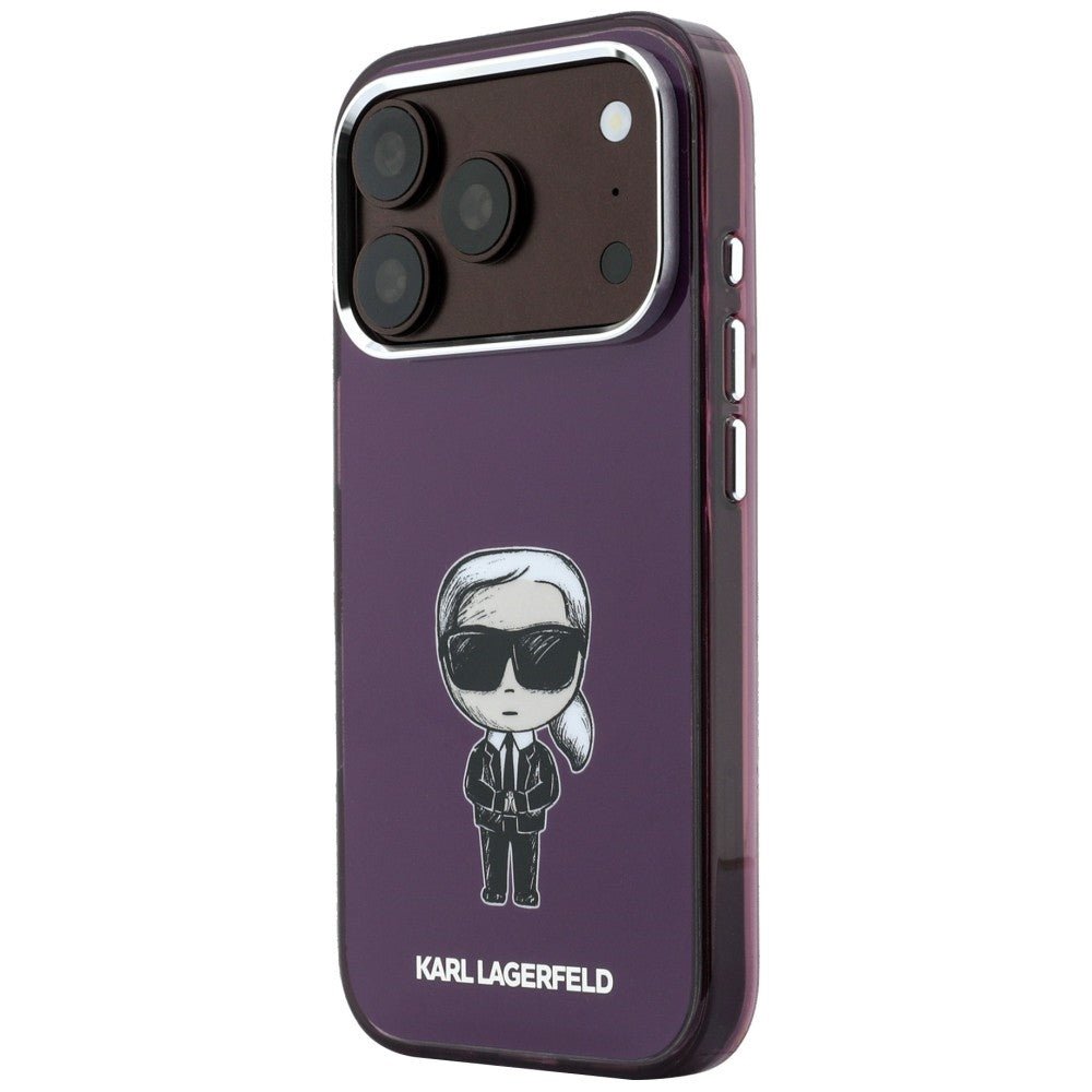 Karl Lagerfeld iPhone 18 Pro / iPhone 17 Pro - Σκληρή Θήκη MagSafe με Πλαίσιο Σιλικόνης - IML Ikonik Sketch Print - Burgundy